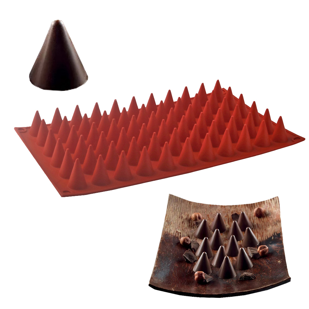 Kitchen Baking Decor - 66-Zellen Kegel Schokolade Backform Lebensmittelqualität Silikon