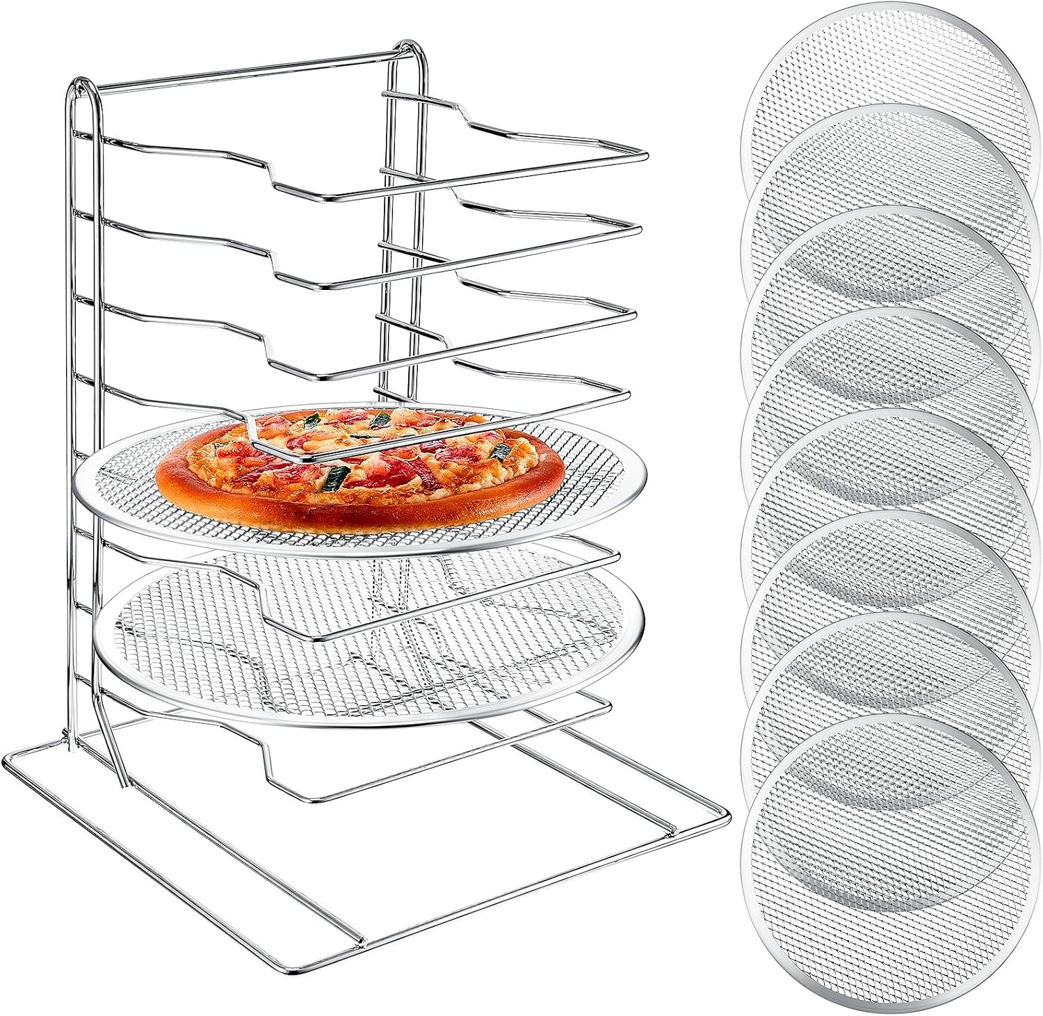 Kitchen Baking Pan Set - Pizza-Regal mit 8 Etagen und 8
