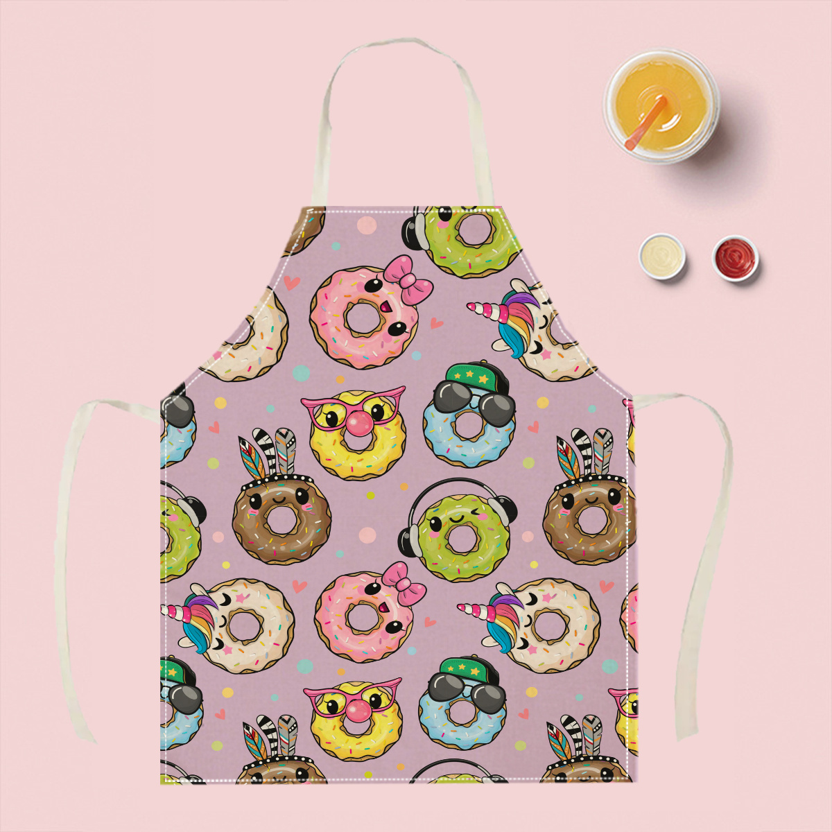 Kitchen Baking Area Ideas - 1 Stück Niedliche Cartoon-Donut-Schürze Lustige Küchen-Backschürze