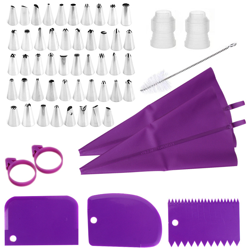 Kitchen Baking Decor - Edelstahl-Spritztüllen-Set mit Spritzbeutel, Küchen- und Konditoreiwerkzeuge
