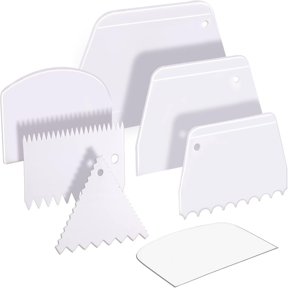 Kitchen Baking Decor - 7-teiliges Küchenteig-Schaber- und Glätter-Set, Kuchendekorationswerkzeuge, Schüsselschaber,