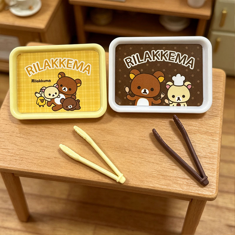 Kitchen Baking Tray - Miniatur-Simulations-Tablett, Teller, Brotklammer, Spielzeug, Heimdekoration, Ornament