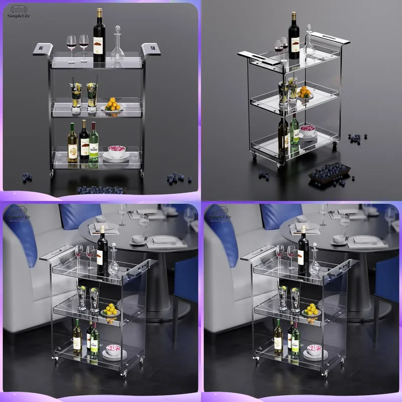 Kitchen Baking Organization - Moderner 3-stöckiger Küchenwagen mit Ablagefläche, Rollwagen