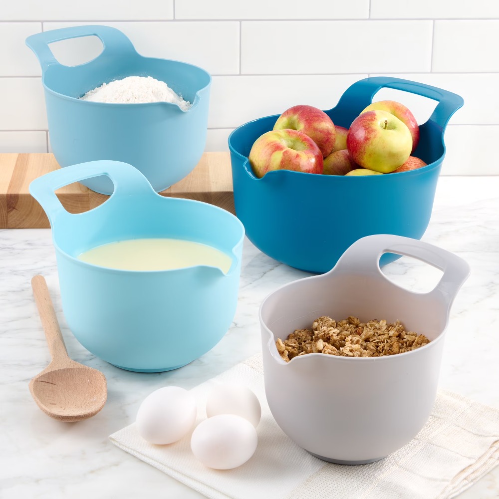 Kitchen Baking Utensil Set - Ineinander Stapelbare Kunststoff-Rührschüsseln Set mit 4