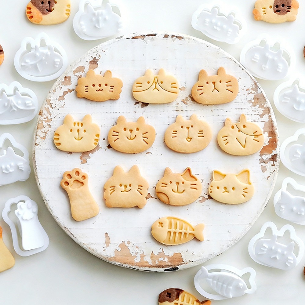 Kitchen Baking Products - Niedliche Kätzchen-DIY-Stempel-Keksausstecher Backform Backzubehör für die