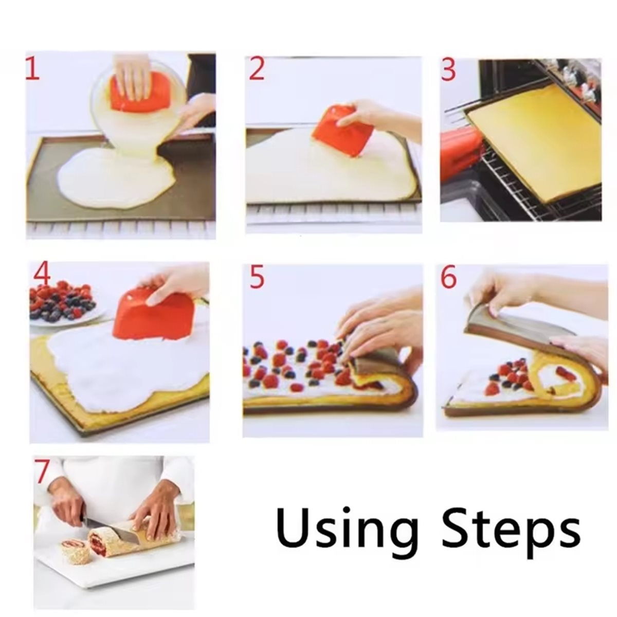 Kitchen Baking Must Haves - 【MUST-HAVE LIST】 3-teilige Silikon-Backmatte, Kuchenrollmatte, Macaron-Rollmatte,