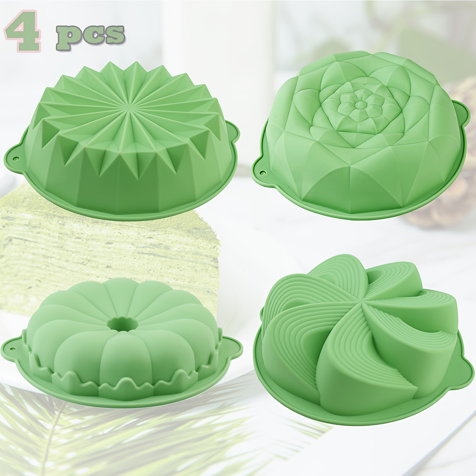Kitchen Baking Must Haves - 4-teilige blumenförmige Silikon-Kuchenformen, antihaftbeschichtete Silikon-Kuchenformen, geeignet