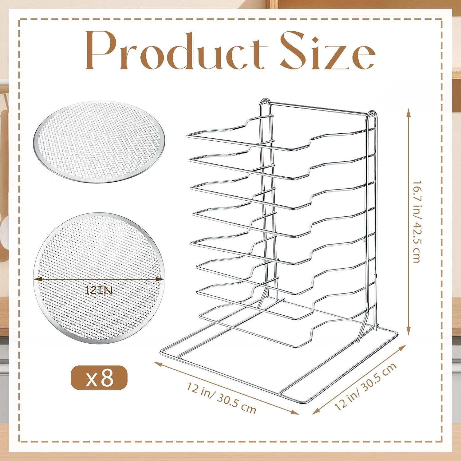 Pizza-Regal mit 8 Etagen und 8 – Kitchen Baking Pan Set Bewertung und Preis