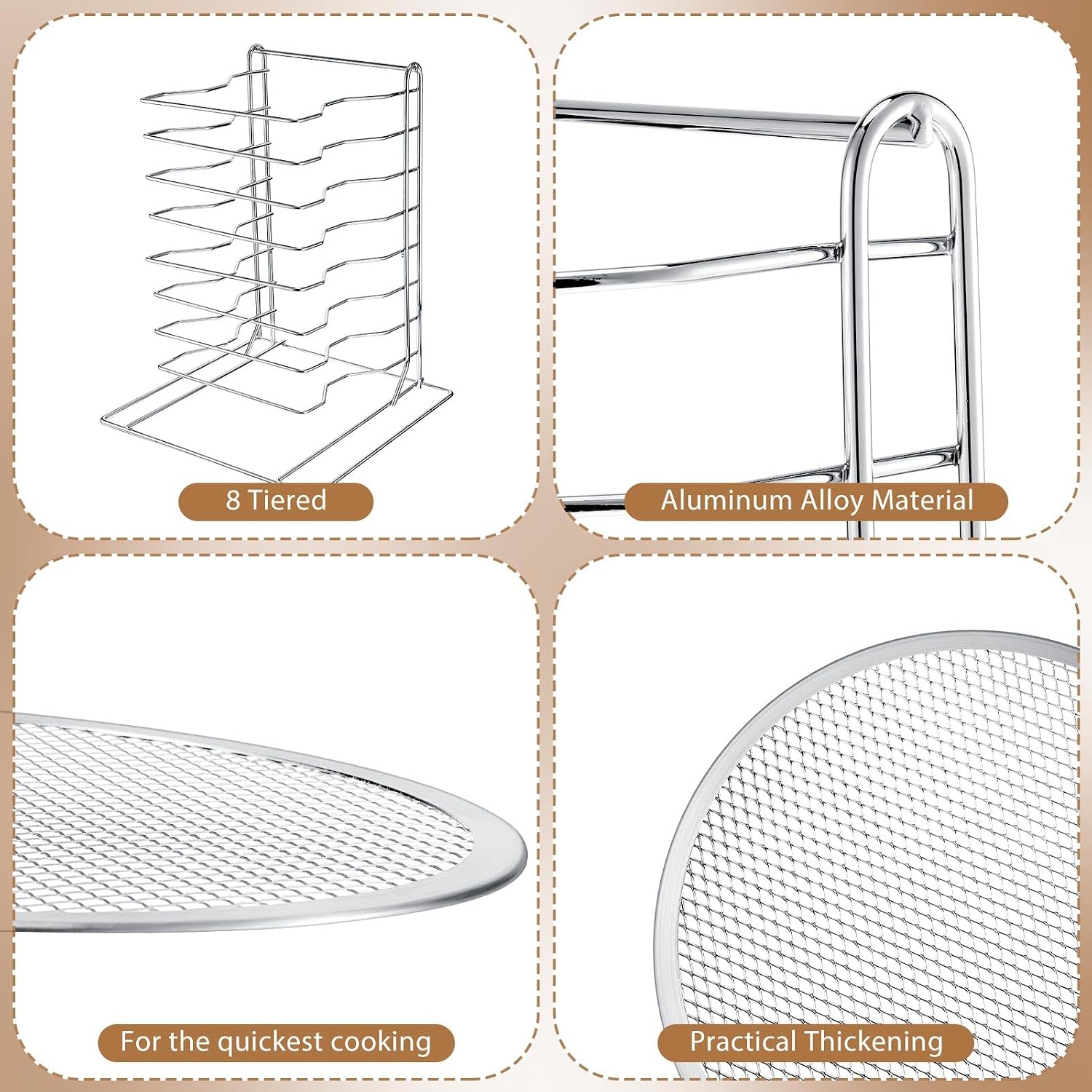 Pizza-Regal mit 8 Etagen und 8 – Kitchen Baking Pan Set Bewertung und Preis