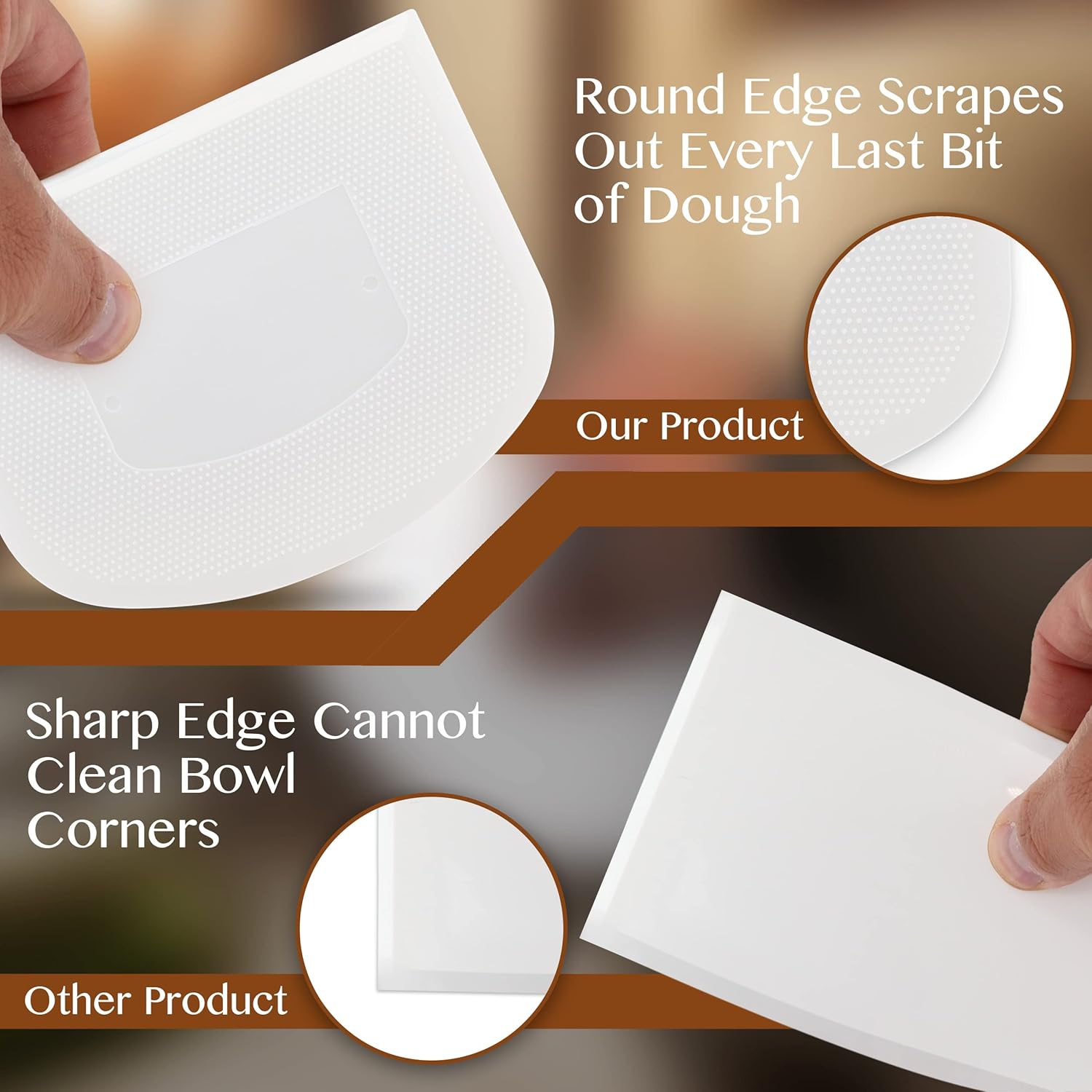 Weißer Schüsselschaber, flexib – Dough Scraper Curved Bewertung und Preis
