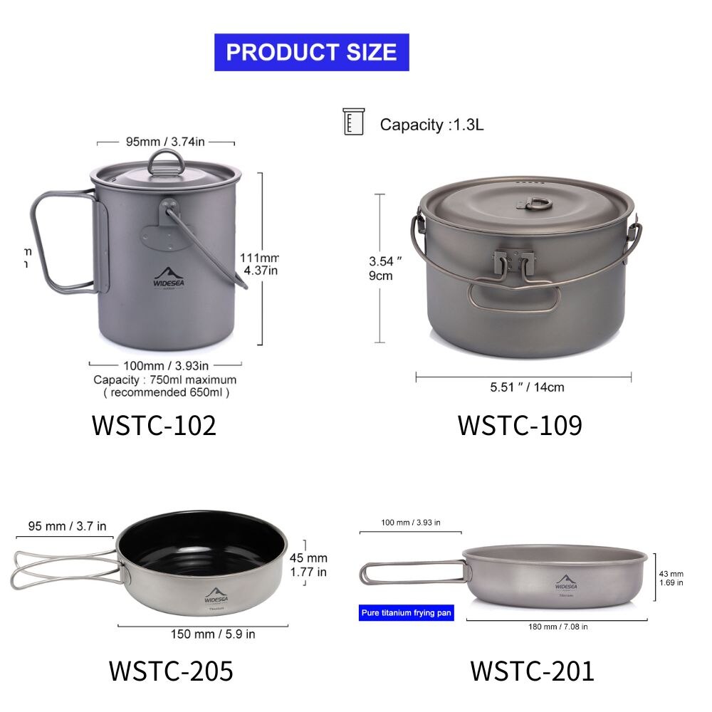 Wideea Camping Geschirr Titan  – Kitchen Baking Pan Set Bewertung und Preis