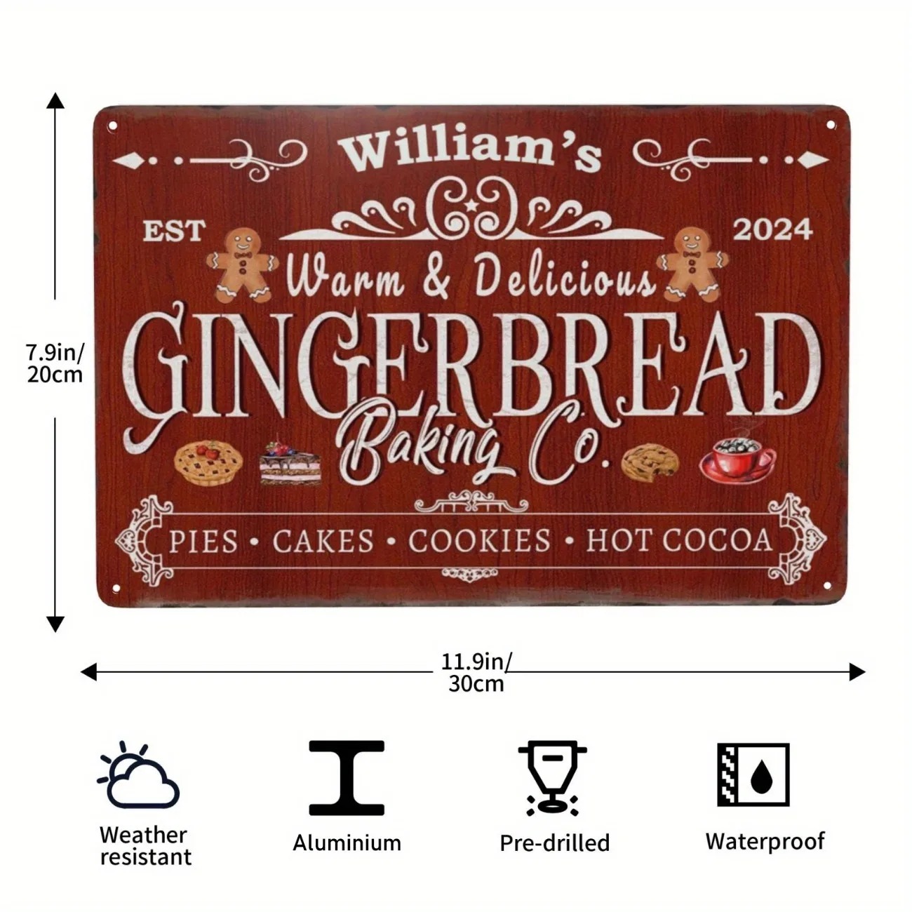 1 Stück personalisiertes Ginge – Kitchen Baking Decor Bewertung und Preis