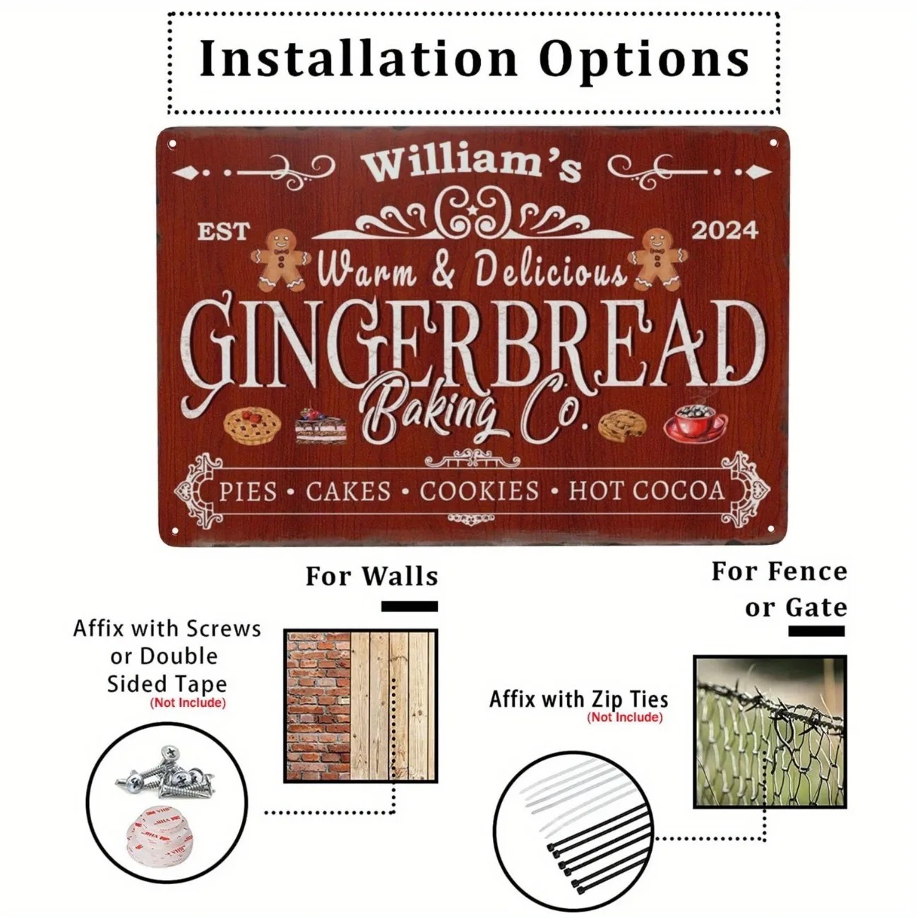 1 Stück personalisiertes Ginge – Kitchen Baking Decor Bewertung und Preis