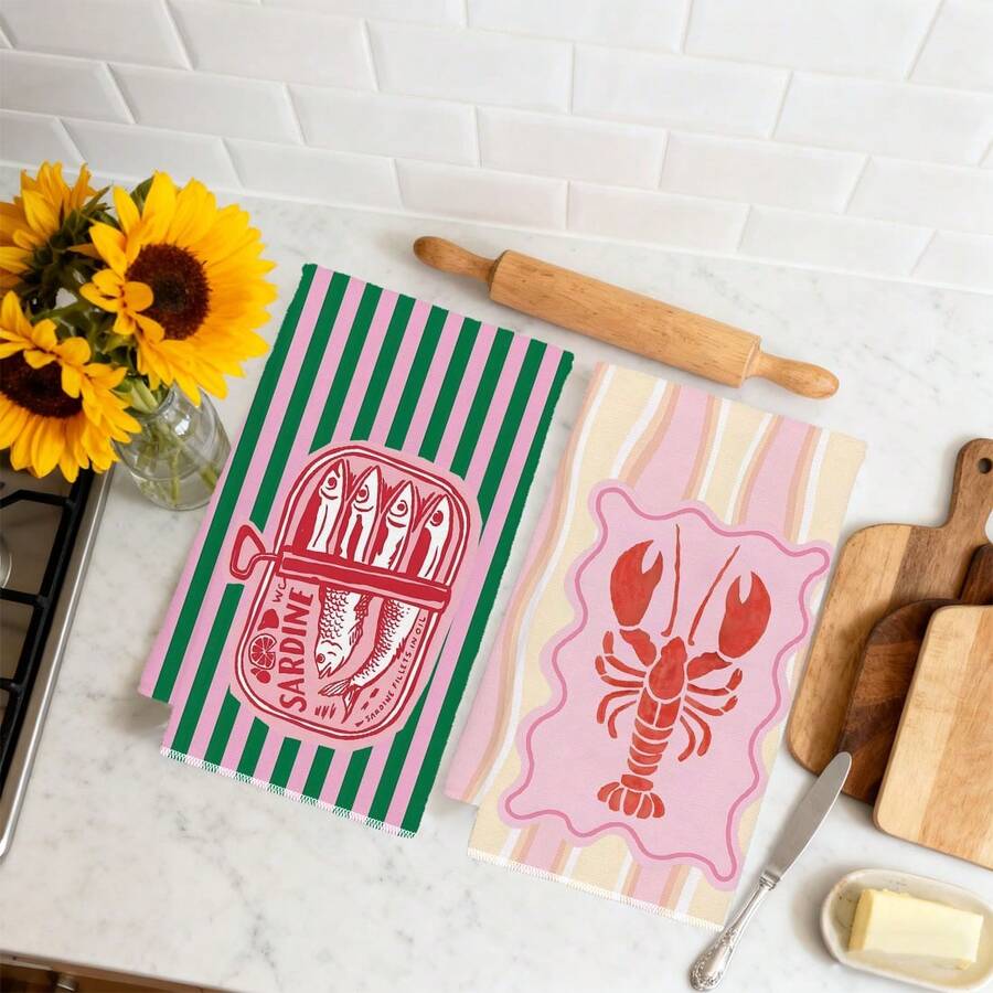 2 Stück, rosa und grün gestrei – Kitchen Baking Must Haves Bewertung und Preis